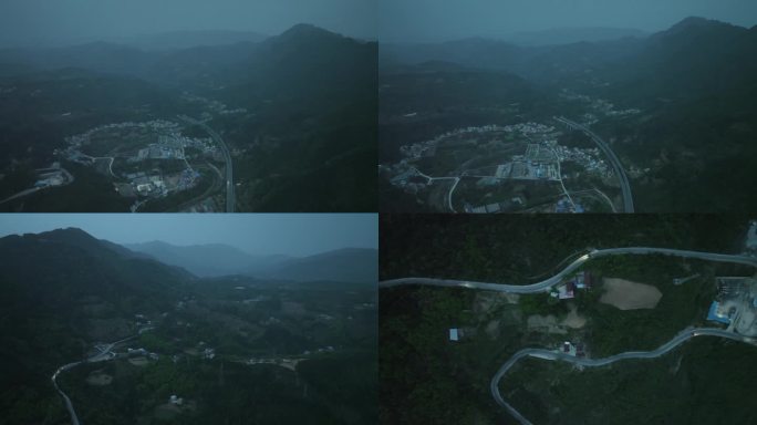湖北襄阳保康东城入口高空4K夜景航拍