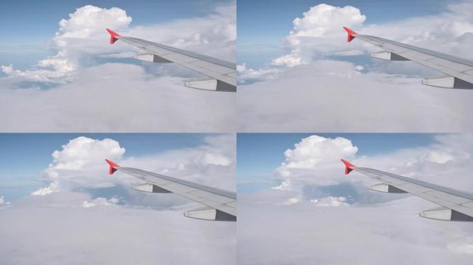 客机在苏尼日的云层中移动