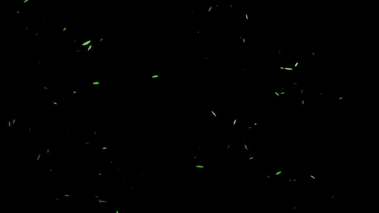 绿色羽毛下落粒子运动图形