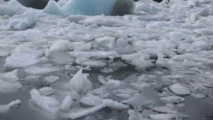 中国西藏冰川泻湖，快速运动