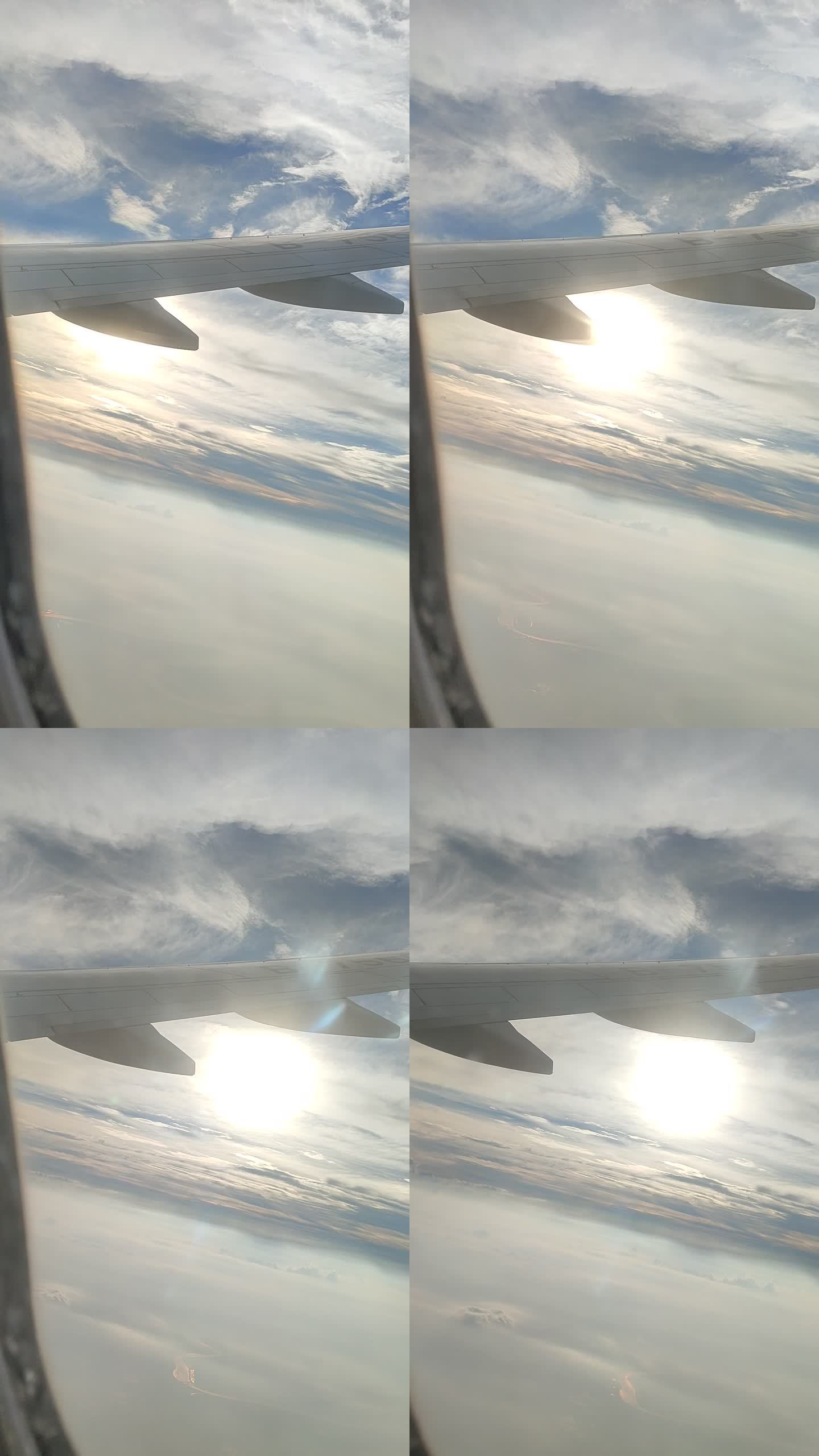 飞机 机翼 云朵 阳光 窗外