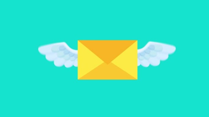 飞行电子邮件图标。信封。带有翅膀的邮件和消息图标