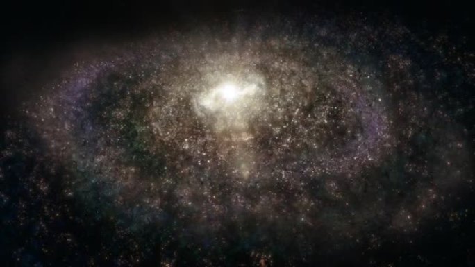 深空旋转的环状巨型外星银河系像螺旋星系的全幅宽镜头