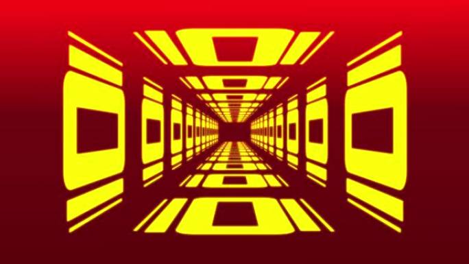 4k复古隧道 (黄-红) 动画 | 可循环