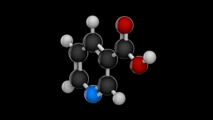 维生素B3 (烟酰胺)。RGB阿尔法 (透明) 通道。