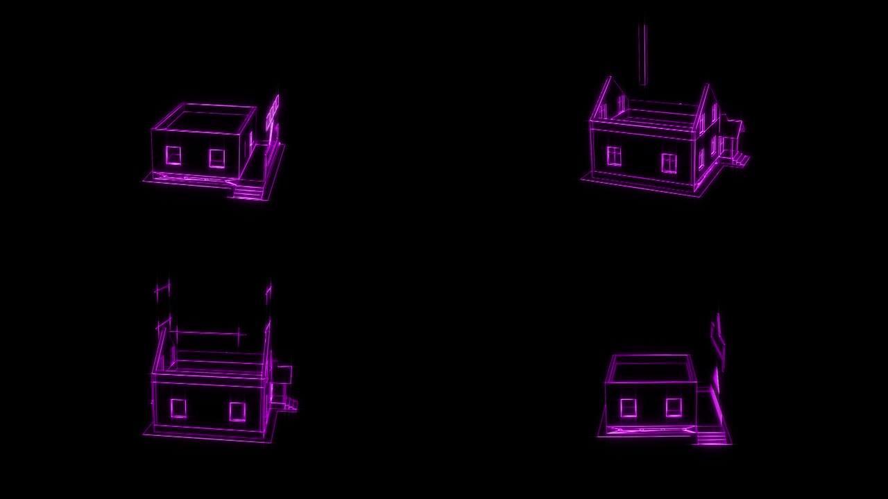 3D建筑结构，房屋可视化，建筑可视化，房屋组装，延时3d视频。