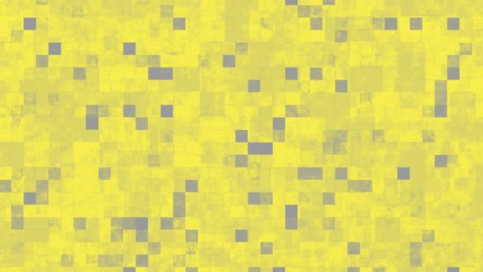 许多正方形在明亮的背景上形成图案黄灰色和不同的尺寸。4k运动动画抽象充满活力的插图图案背景和带有复制
