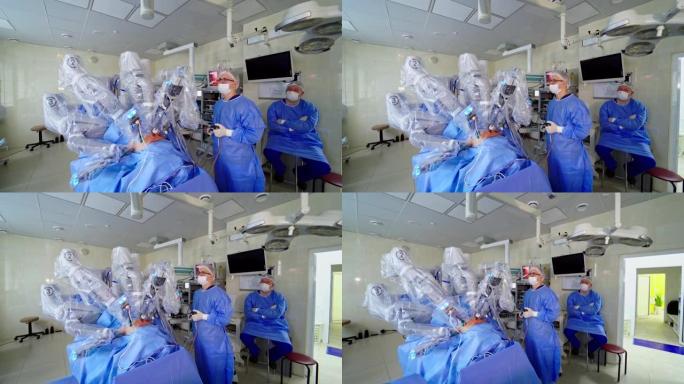 达芬奇手术。机器人手术。涉及机器人的医疗操作。