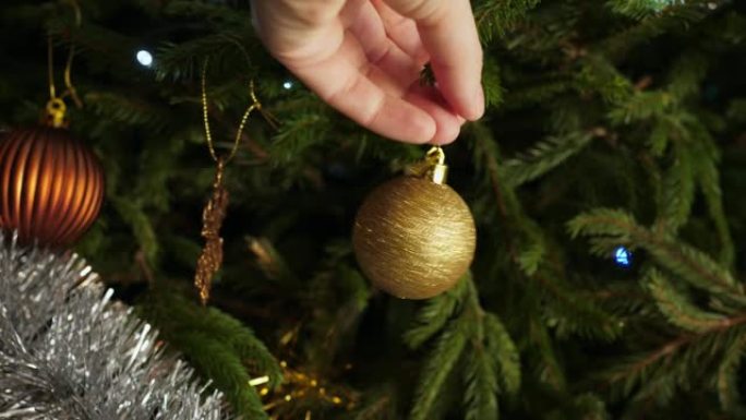 圆形圣诞树玻璃摆包球装饰品彩虹金色闪光