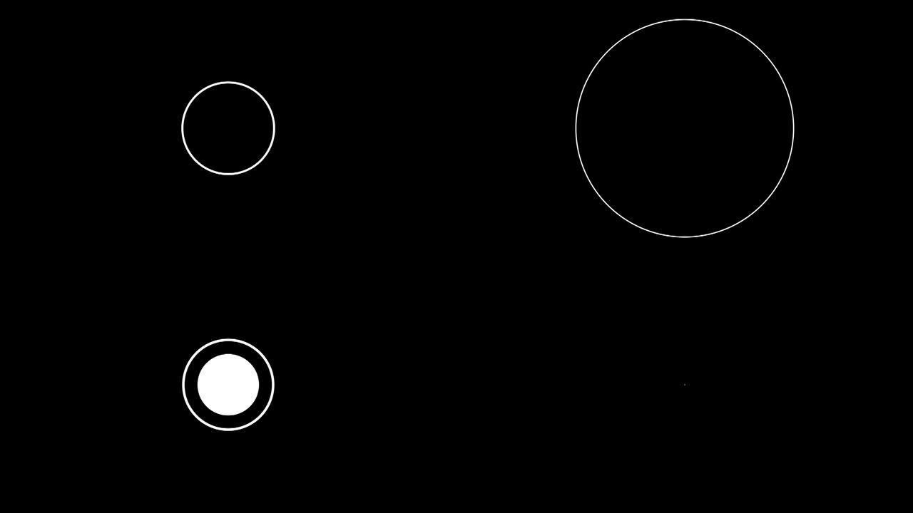 黑色背景上4k同心圆的动画。适用于操纵或掩蔽并用作擦除过渡作为alpha通道