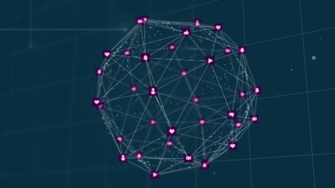 数字屏幕上连接网络的动画