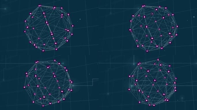 数字屏幕上连接网络的动画