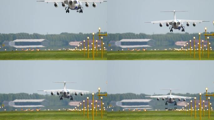 喷气式客机抵达阿姆斯特丹机场