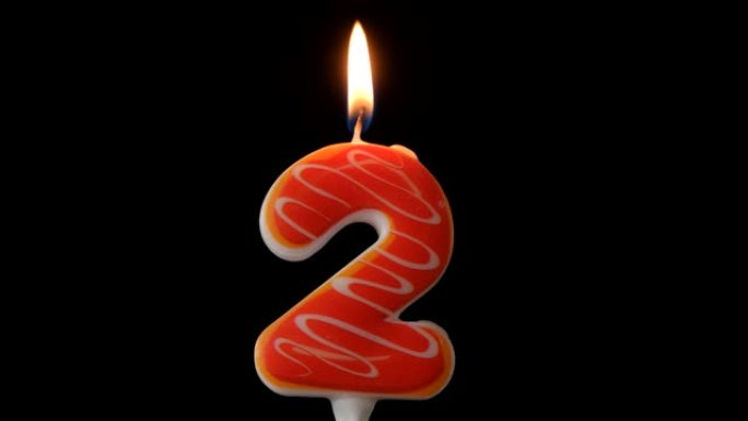 生日燃烧两支蜡烛。生日快乐背景周年概念