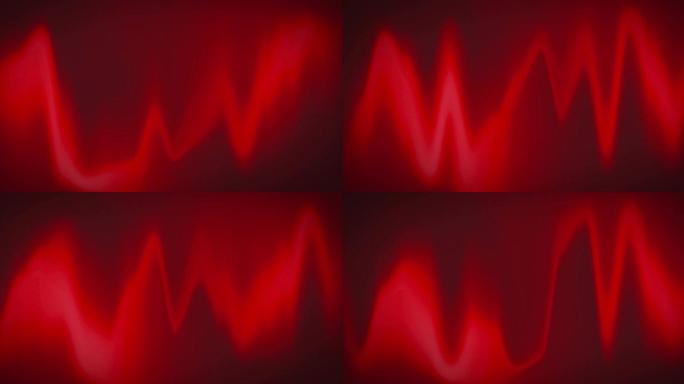 黑色背景上红色心率监测器波的数字动画