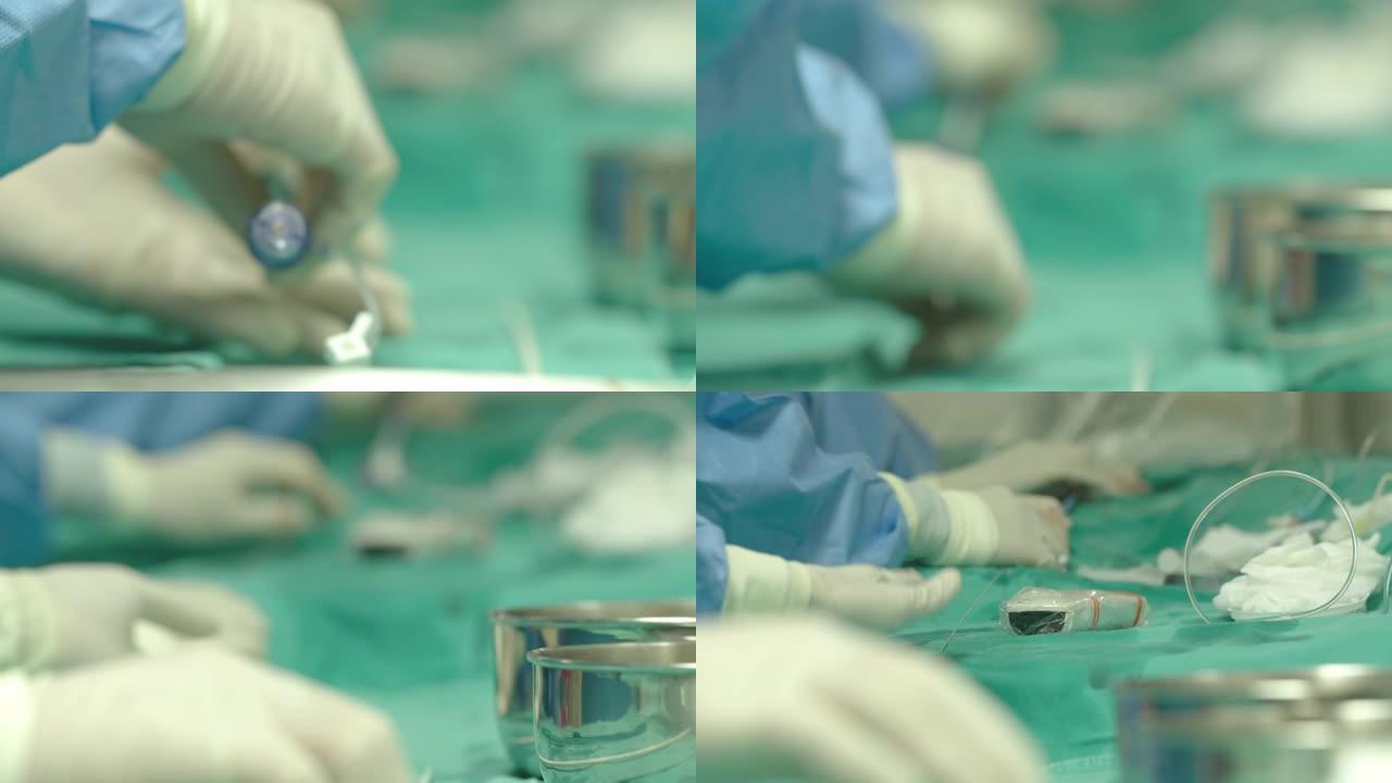 心内科手术设备和手术团队。