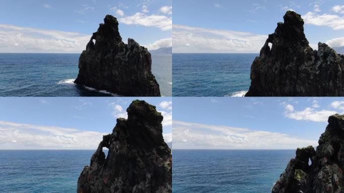 Ilheus da Rib和Ilheus Janela岩石在大西洋，马德拉，葡萄牙