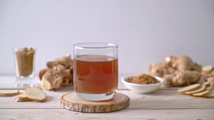 生姜根热甜姜汁玻璃-健康饮料风格