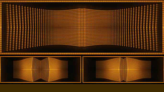 【裸眼3D】黑金方块曲线起伏艺术展示空间