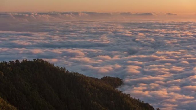 日落天空特内里费岛山顶全景4k延时西班牙