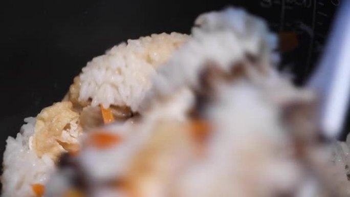 调味米饭特写展示视频素材