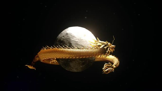 金龙绕月。