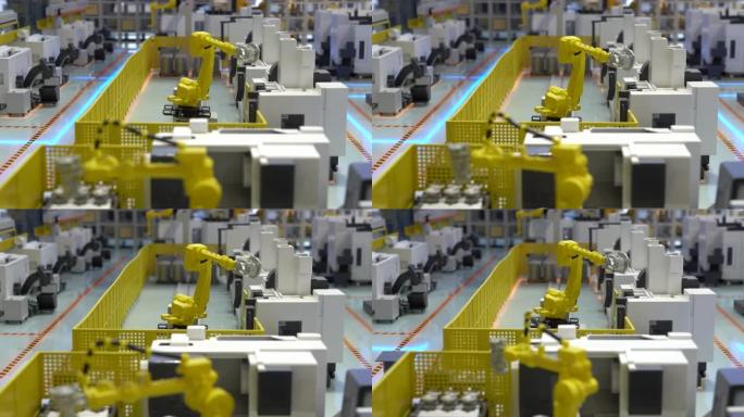 生产线机器人工作