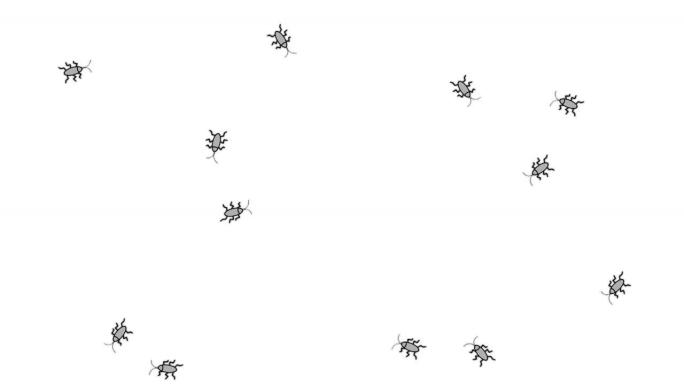 甲虫绕着圈跑。等待下载。屏幕保护程序。4k视频插图。