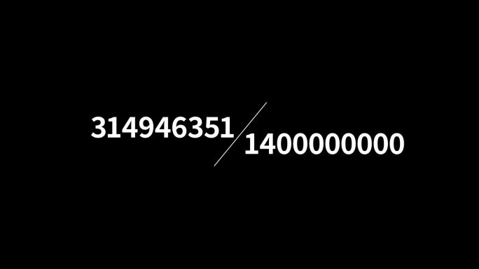 18元十四亿14亿数字增涨人口动画透明