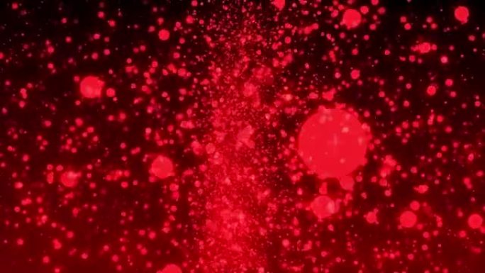 4k抽象红色粒子波闪耀散景背景