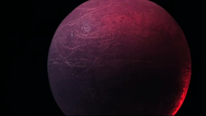 火星正在外太空飞行。红色星球的特写在外太空旋转