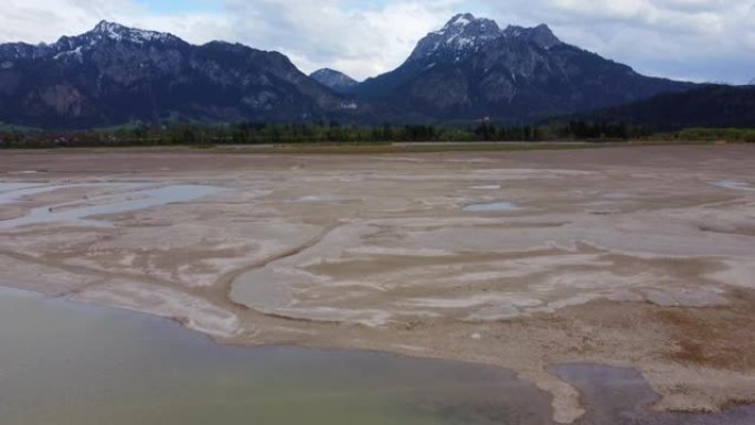 Forggensee at low water，Schwangau，ostallg ä u，巴伐利亚