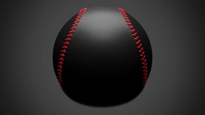 灰色背景上孤立的黑色棒球球。