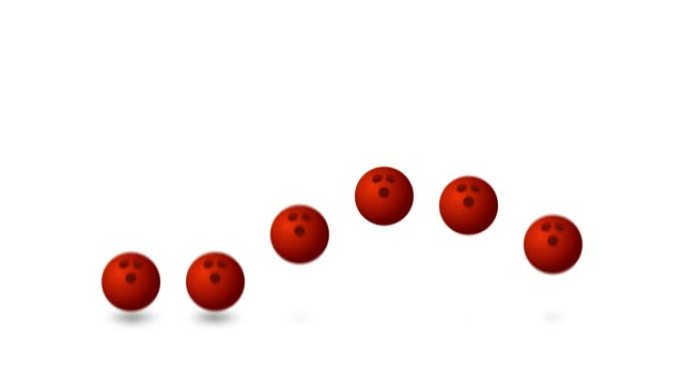 跳跃保龄球。红色保龄球运动加载进度条插图运动设计动画。带阿尔法哑光频道的4k运动视频动画
