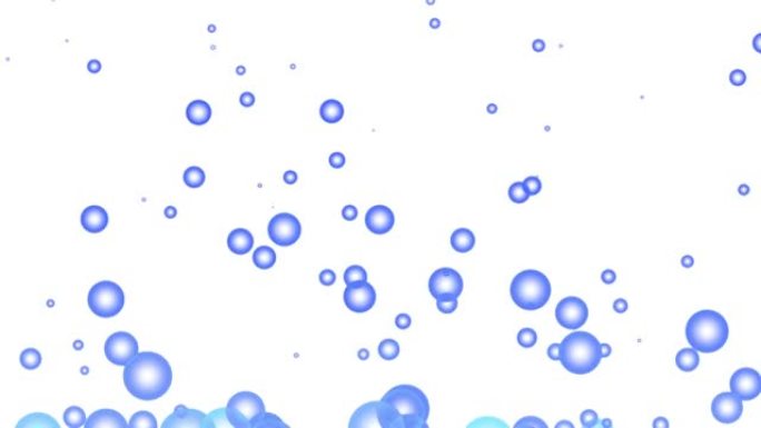 上升蓝色气泡 (白色背景) 水下碳酸汽水
