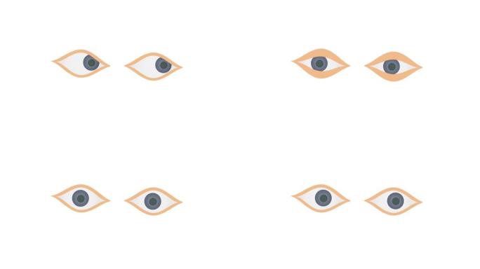 眼睛。人眼的动画。卡通