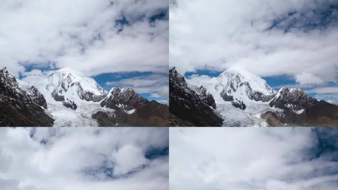 延时空镜 高原气候高原天气高海拔雪山延时