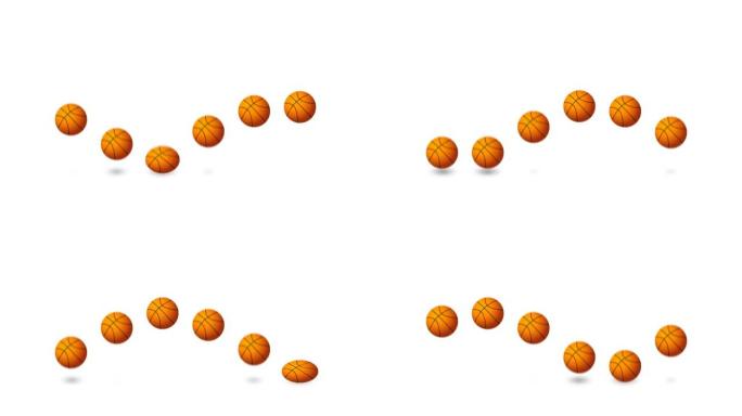 跳篮球。篮球运动加载进度条插图运动设计动画。带阿尔法哑光频道的4k运动视频动画