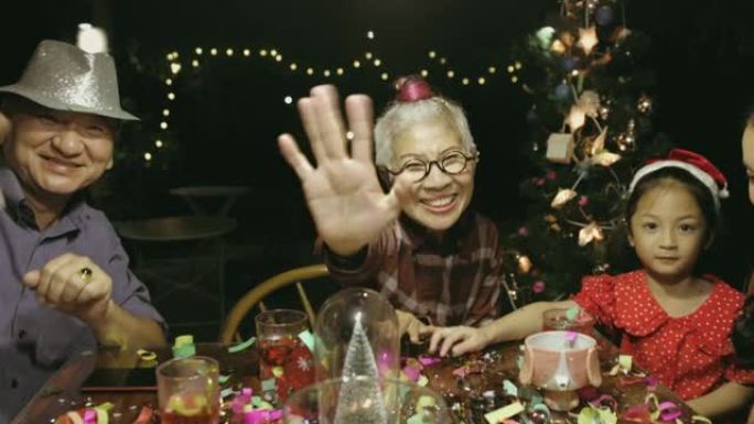 泰国大家庭在家里的新年-股票视频