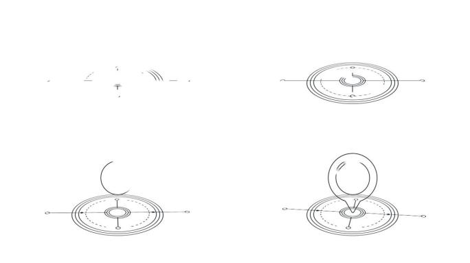 未来主义定位别针。动画科幻未来用户界面平视显示器锁定目标。定位全球定位系统或目标视频动画4k，带阿尔