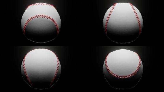 棒球孤立在黑色背景上。