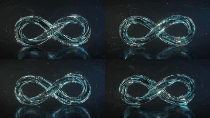 无限符号符号无限3D渲染无缝循环动画