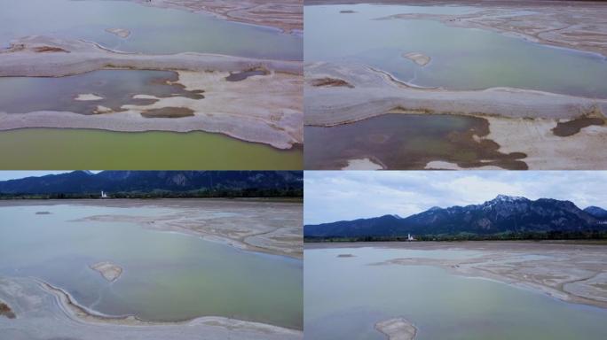 Forggensee at low water，Schwangau，ostallg ä u，巴伐利亚