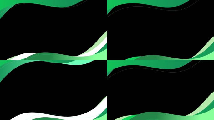 绿色清新简约波浪线条遮罩边框