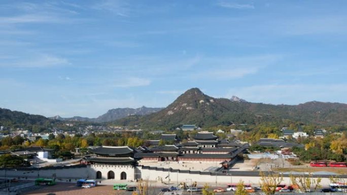 韩国首尔光化门景福宫全景