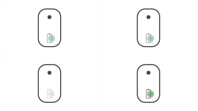 鼠标电池充电4k分辨率动画。库存