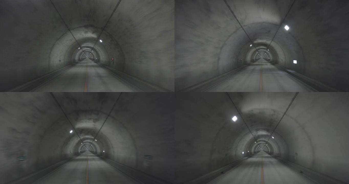 车载镜头-穿过隧道直走