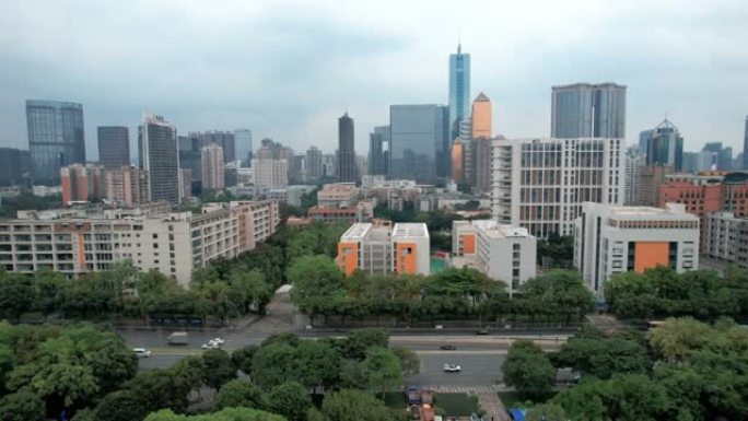 广州天际线鸟瞰图广州地标高楼大厦城市景观