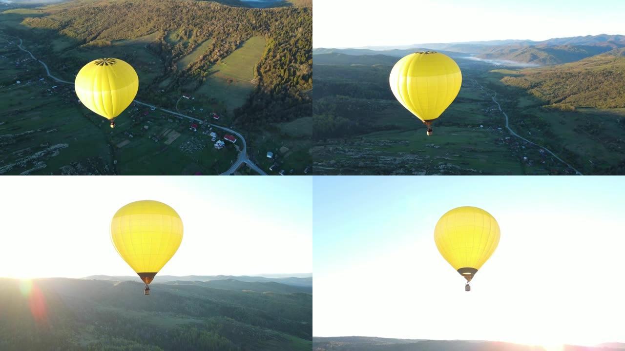 一只气球飞过群山