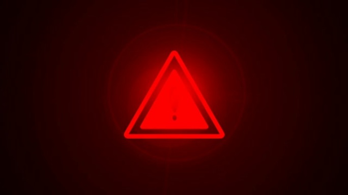 闪烁的红灯和警告标记